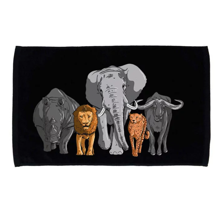 Elephant Lion Animals Leopard Rhino Animal Children Microfiber Hand Towel