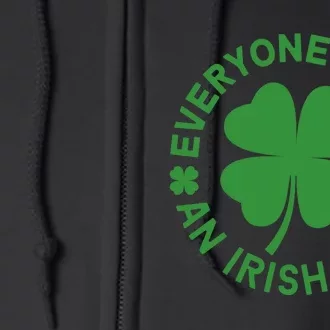 Everyone Loves An Irish Girl Green St Patricks Day Full Zip Hoodie