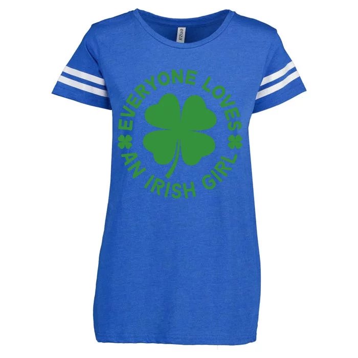 Everyone Loves An Irish Girl Green St Patricks Day Enza Ladies Jersey Football T-Shirt