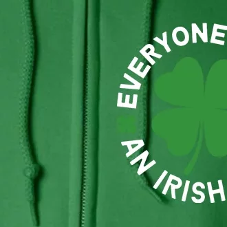 Everyone Loves An Irish Girl Green St Patricks Day Full Zip Hoodie