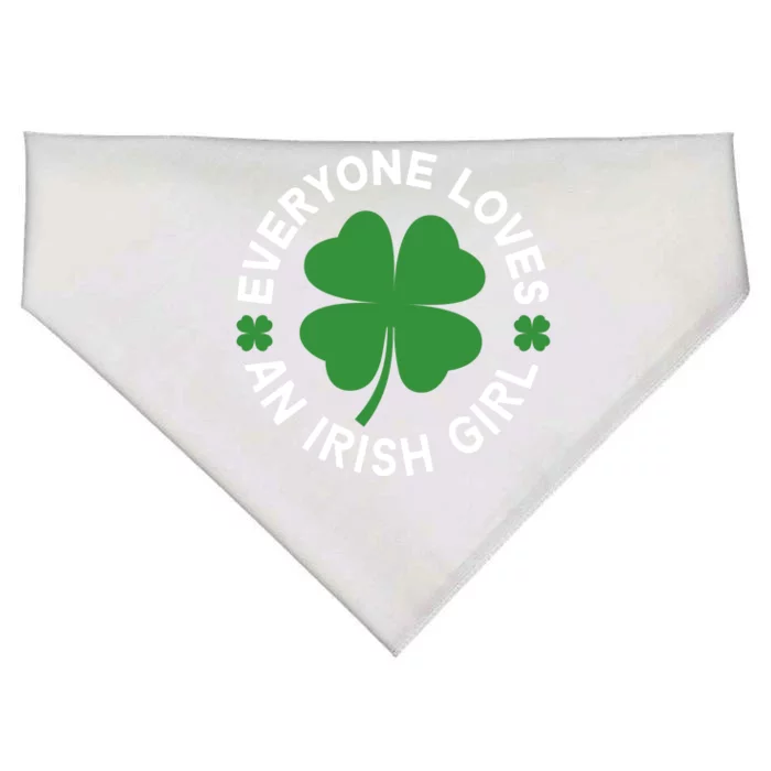 Everyone Loves An Irish Girl Green St Patricks Day USA-Made Doggie Bandana