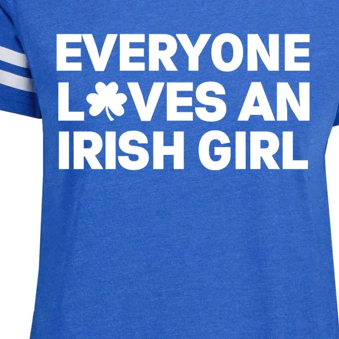 Everyone Loves An Irish Girl Green St Patricks Day Enza Ladies Jersey Football T-Shirt