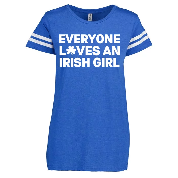 Everyone Loves An Irish Girl Green St Patricks Day Enza Ladies Jersey Football T-Shirt