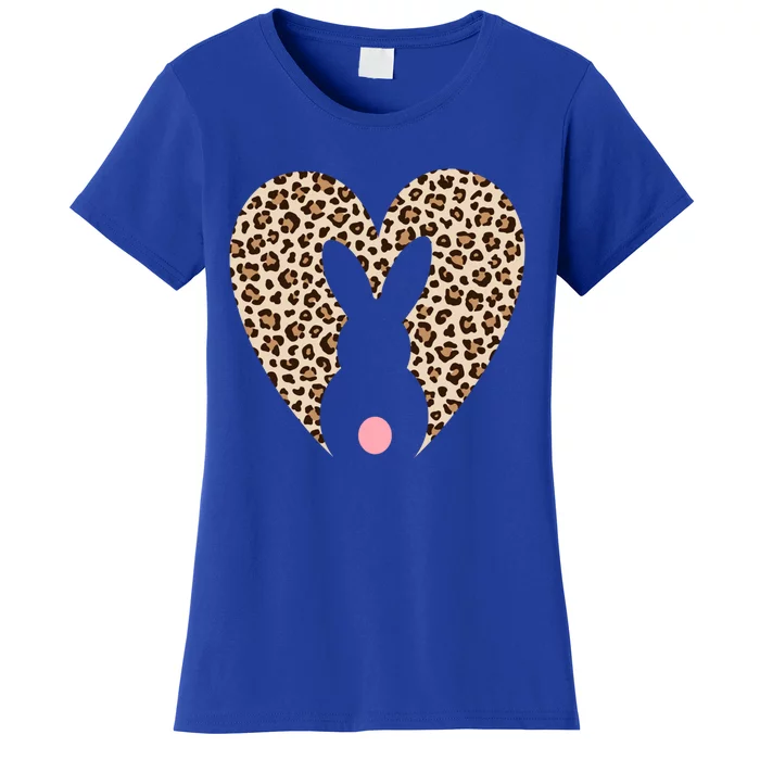 Easter Leopard Bunny Rabbit Heart Palm Sunday Great Gift Women's T-Shirt