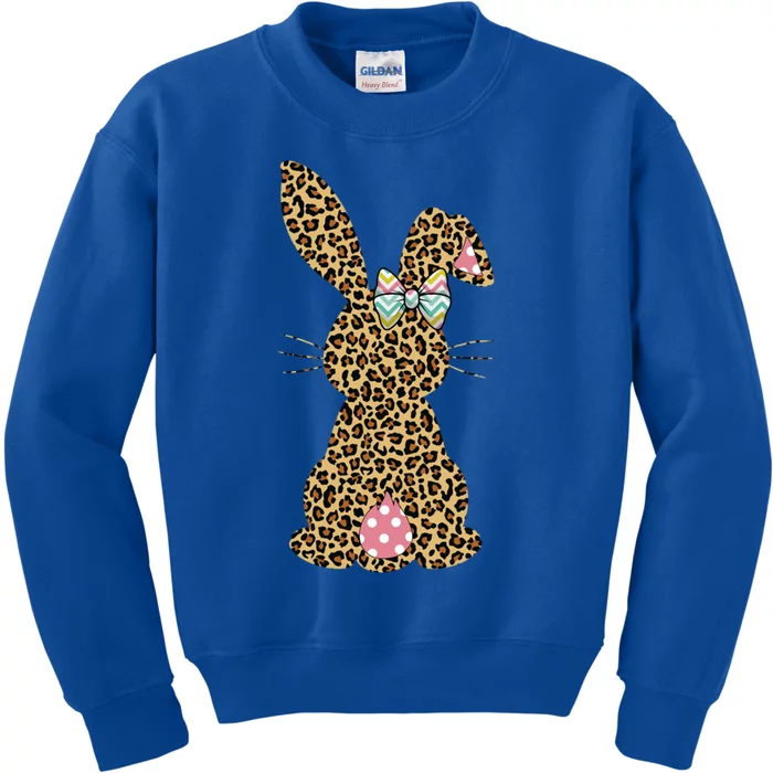 Easter Leopard Bunny Rabbit Palm Sunday Cute Gift Kids Sweatshirt