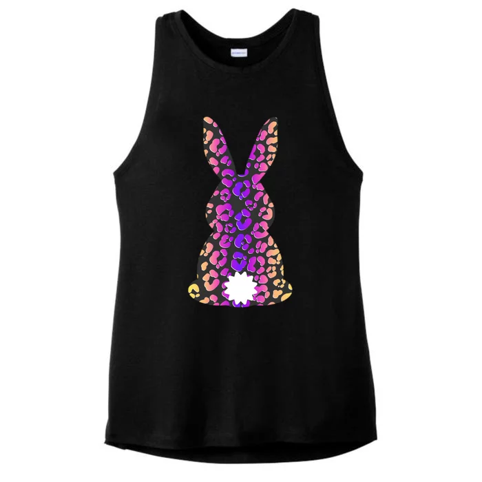 Easter Leopard Bunny Rabbit Palm Sunday Gift Ladies Tri-Blend Wicking Tank