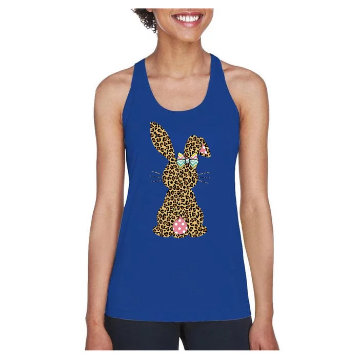 Easter Leopard Bunny Rabbit Palm Sunday Gift Women's Racerback Tank