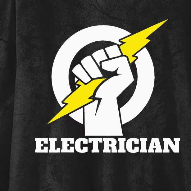 Electrician lightning bolt hand Electrician lightning hand Hooded Wearable Blanket