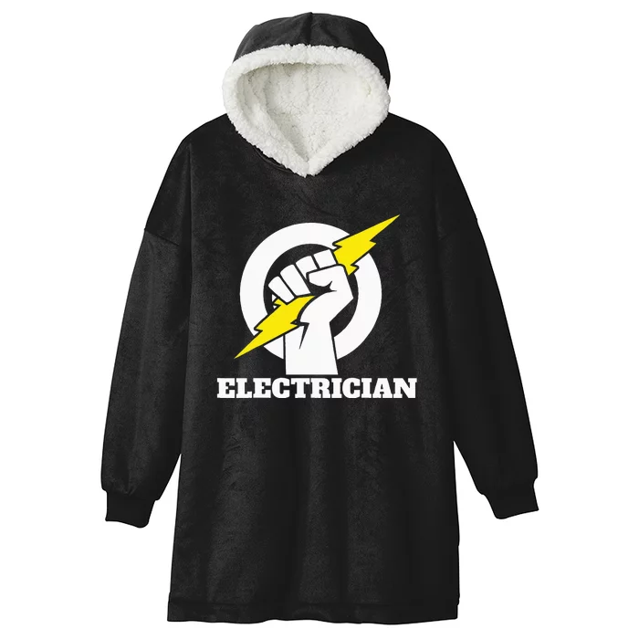 Electrician lightning bolt hand Electrician lightning hand Hooded Wearable Blanket