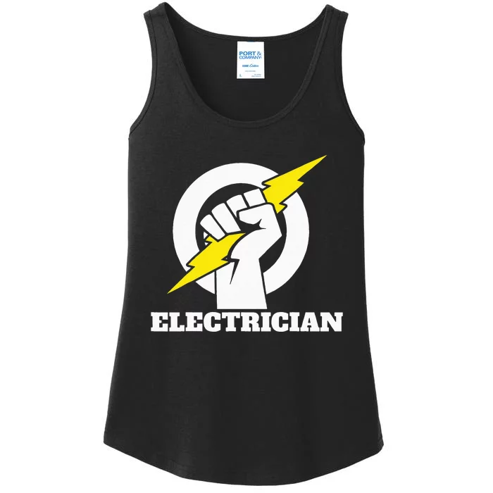 Electrician lightning bolt hand Electrician lightning hand Ladies Essential Tank