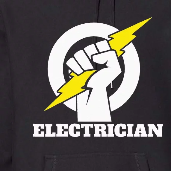 Electrician lightning bolt hand Electrician lightning hand Premium Hoodie