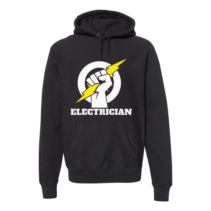 Electrician lightning bolt hand Electrician lightning hand Premium Hoodie