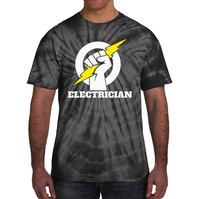 Electrician lightning bolt hand Electrician lightning hand Tie-Dye T-Shirt