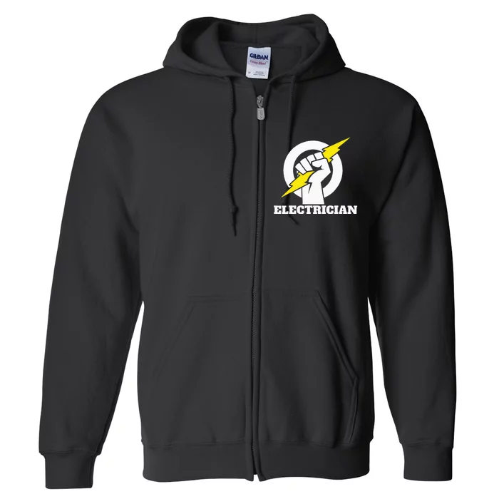 Electrician lightning bolt hand Electrician lightning hand Full Zip Hoodie