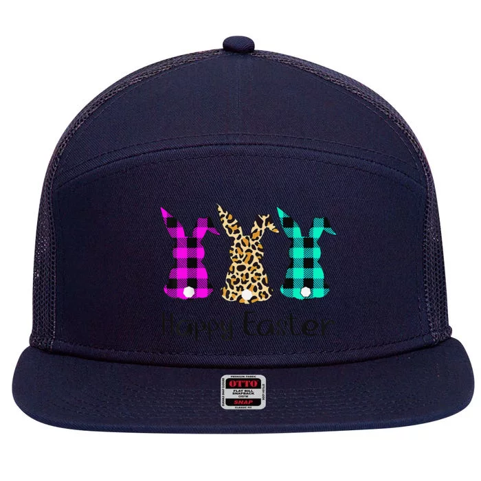 Easter Leopard Bunny Rabbit Palm Sunday Women 7 Panel Mesh Trucker Snapback Hat