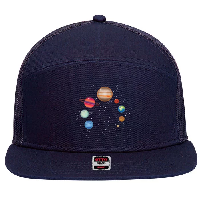 Earth Lover Celestial Body Fan Funny Galaxy Exploration Club Gift 7 Panel Mesh Trucker Snapback Hat