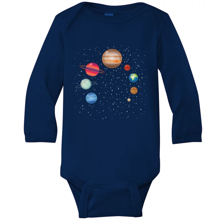 Earth Lover Celestial Body Fan Funny Galaxy Exploration Club Gift Baby Long Sleeve Bodysuit