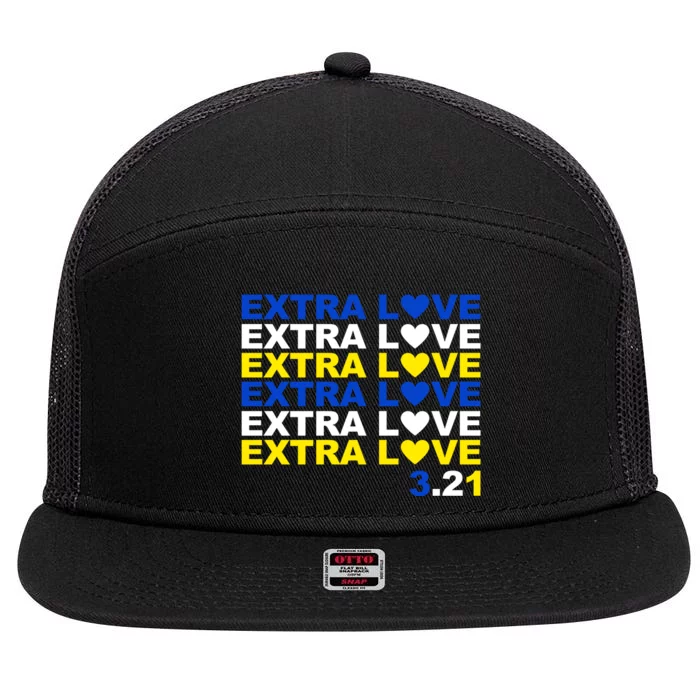 Extra Love Down Syndrome March 7 Panel Mesh Trucker Snapback Hat