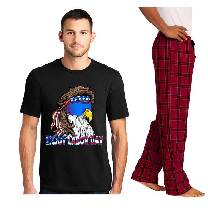 Enjoy Labor Day Mullet Eagle Happy Labor Day American Flag Gift Pajama Set