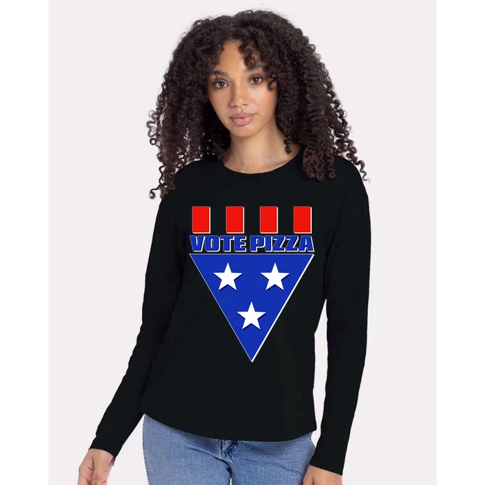 Elections Vote Pizza Womens Cotton Relaxed Long Sleeve T-Shirt