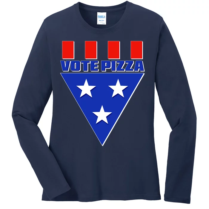 Elections Vote Pizza Ladies Long Sleeve Shirt