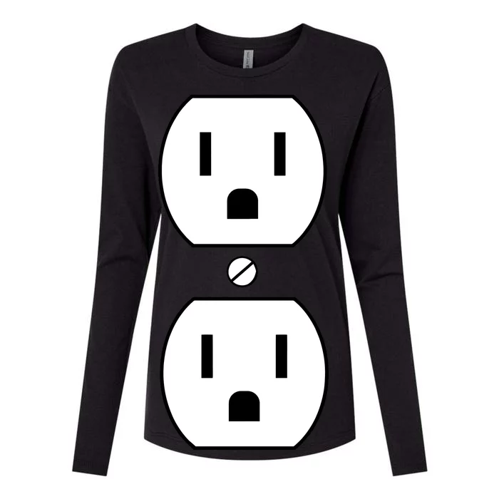 Electrial Outlet Plug Costume Womens Cotton Relaxed Long Sleeve T-Shirt