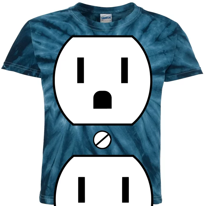 Electrial Outlet Plug Costume Kids Tie-Dye T-Shirt