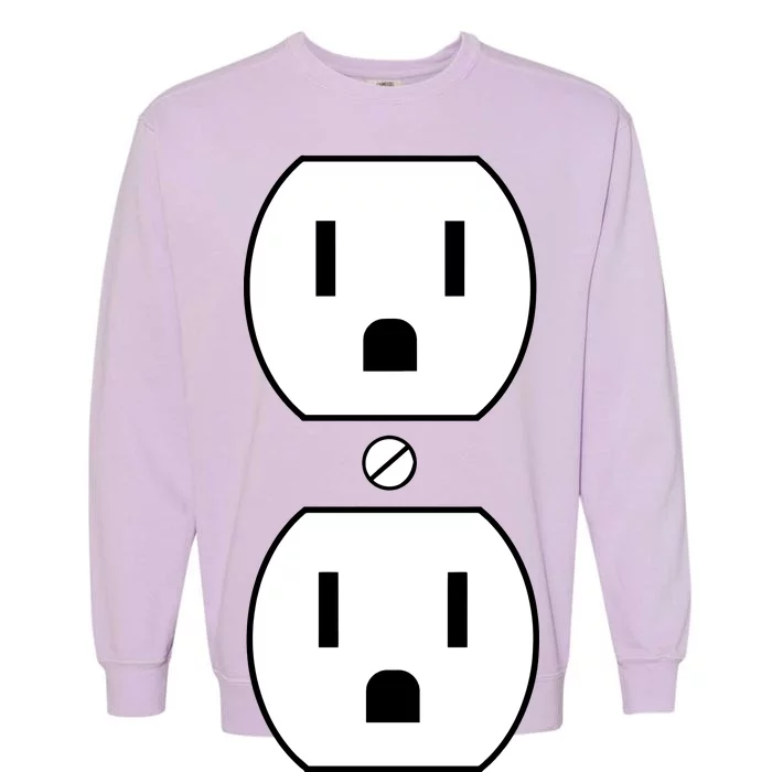 Electrial Outlet Plug Costume Garment-Dyed Sweatshirt