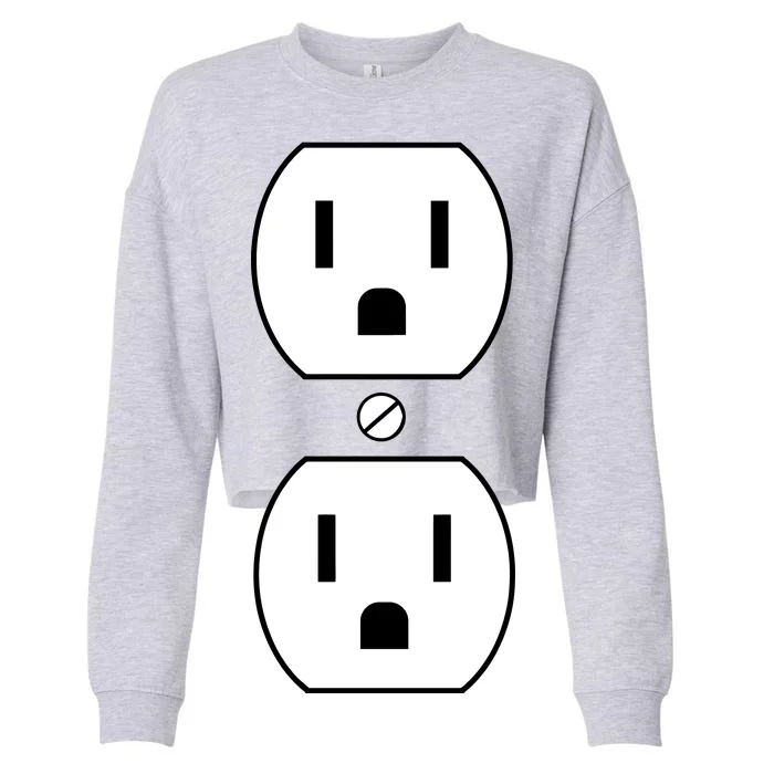 Electrial Outlet Plug Costume Cropped Pullover Crew