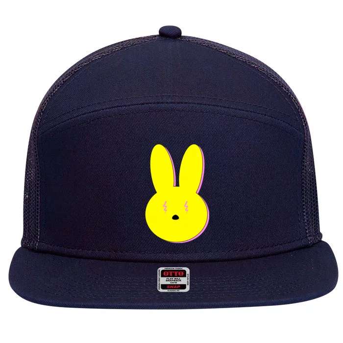 Electric Bunny 7 Panel Mesh Trucker Snapback Hat