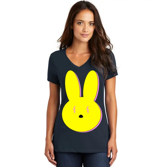 Electric Bunny Women's V-Neck T-Shirt