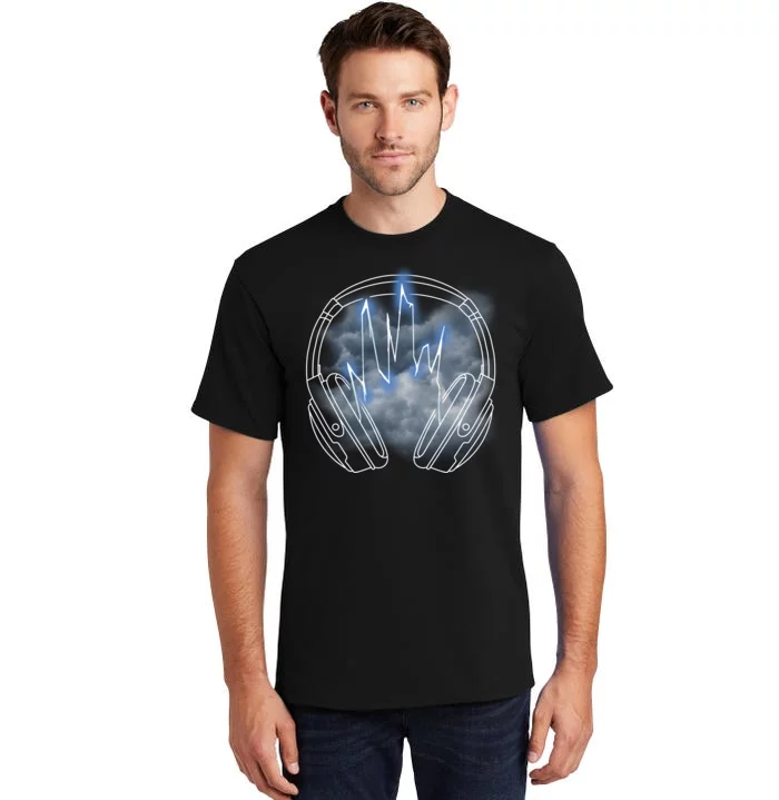 Electric Lighting Music Headphones Tall T-Shirt