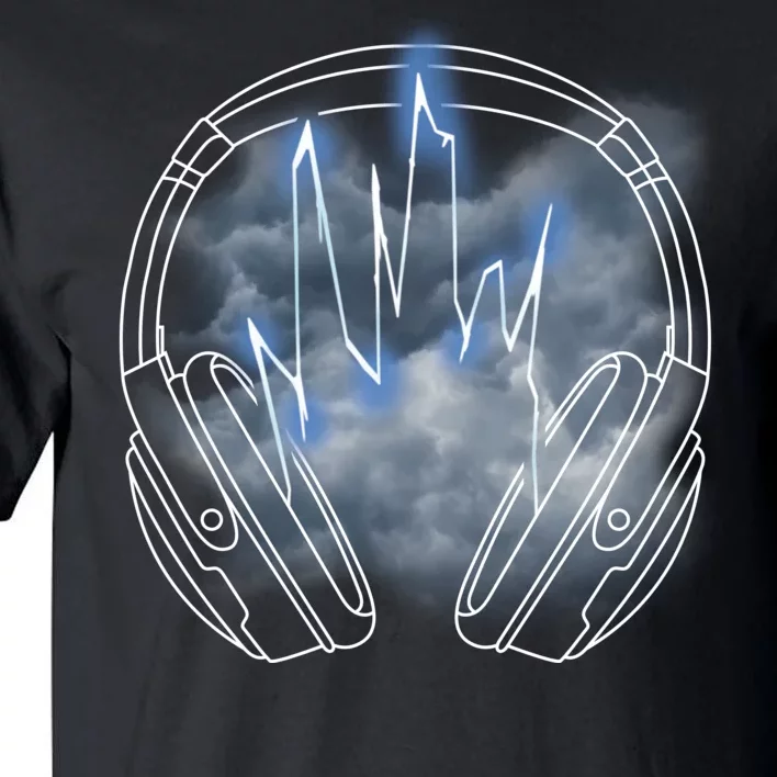 Electric Lighting Music Headphones Tall T-Shirt