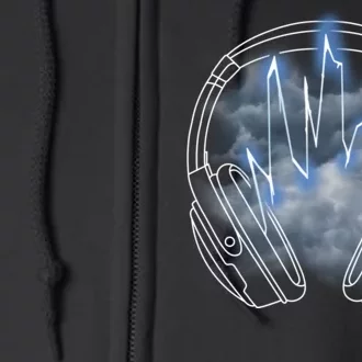 Electric Lighting Music Headphones Full Zip Hoodie