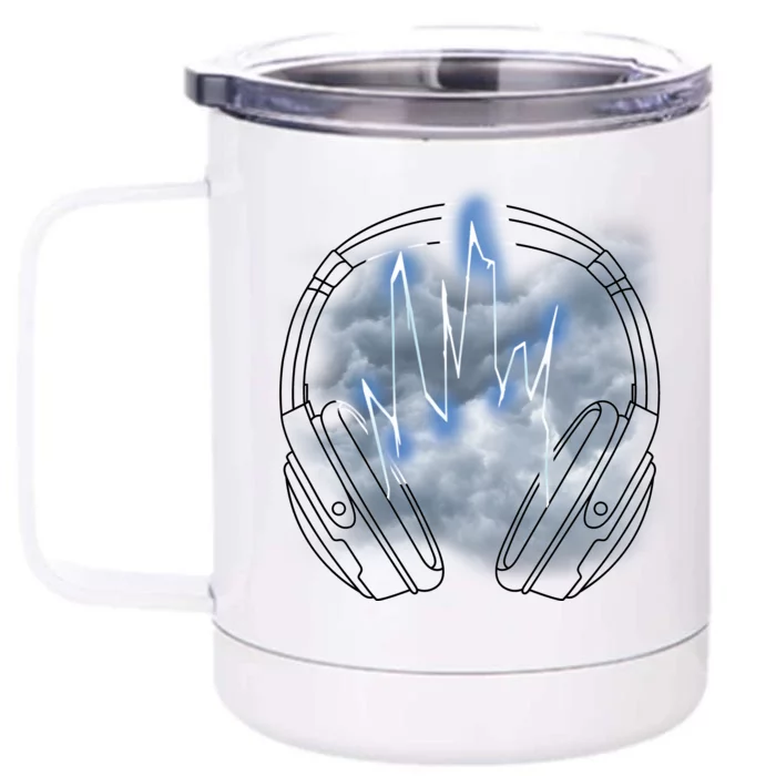 Electric Lighting Music Headphones Front & Back 12oz Stainless Steel Tumbler Cup