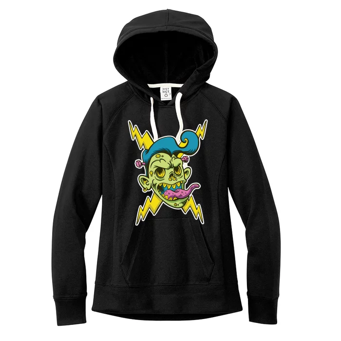 Electric Zombie Head Women's Fleece Hoodie