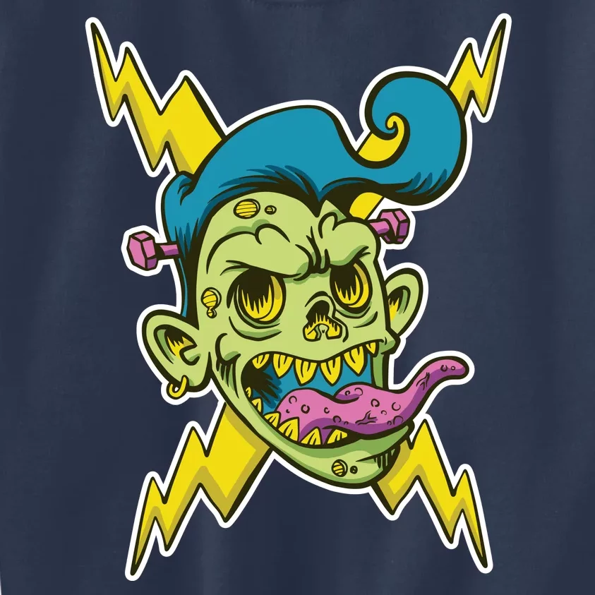 Electric Zombie Head Kids Sweatshirt