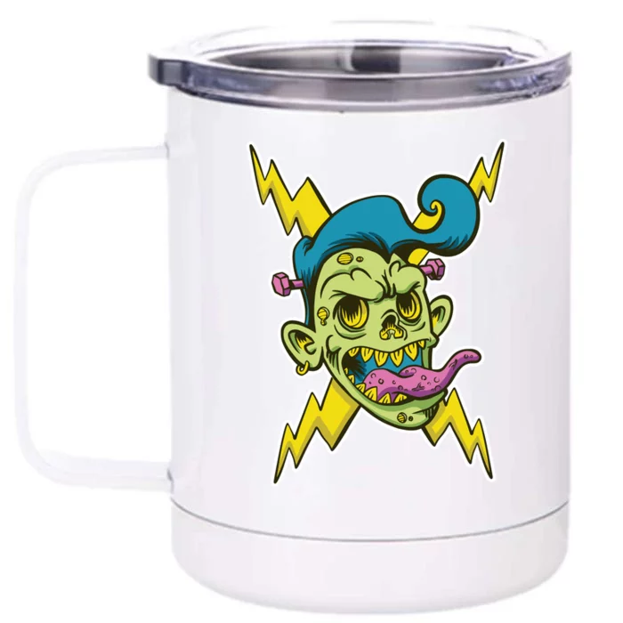 Electric Zombie Head Front & Back 12oz Stainless Steel Tumbler Cup