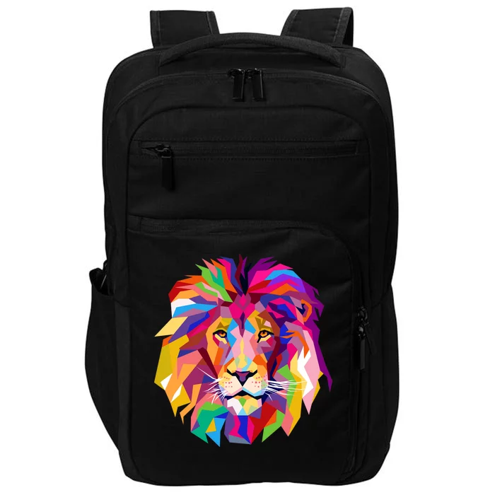 Elegant Colorful Cool Lion Head Impact Tech Backpack