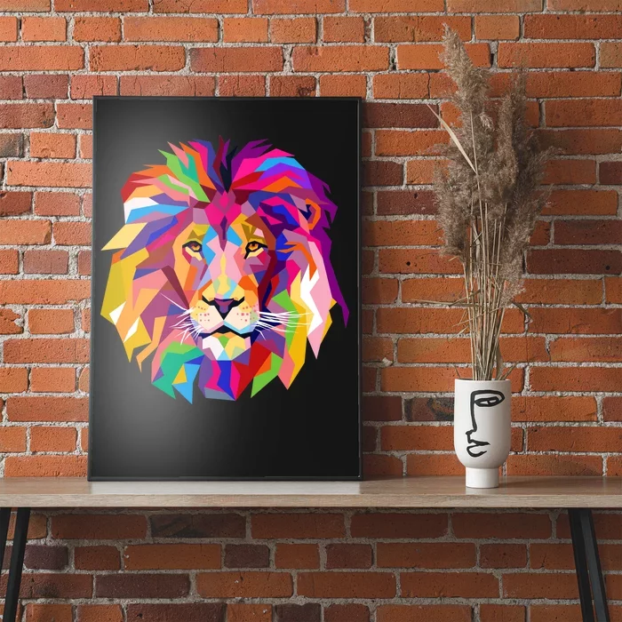 Elegant Colorful Cool Lion Head Poster