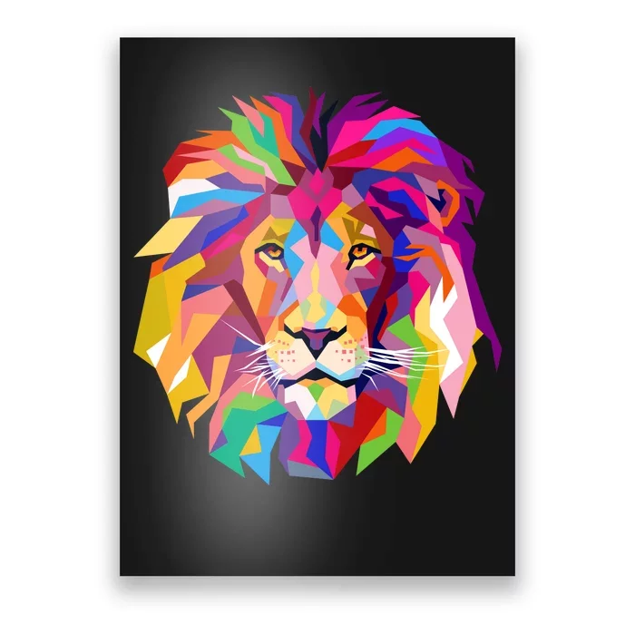 Elegant Colorful Cool Lion Head Poster