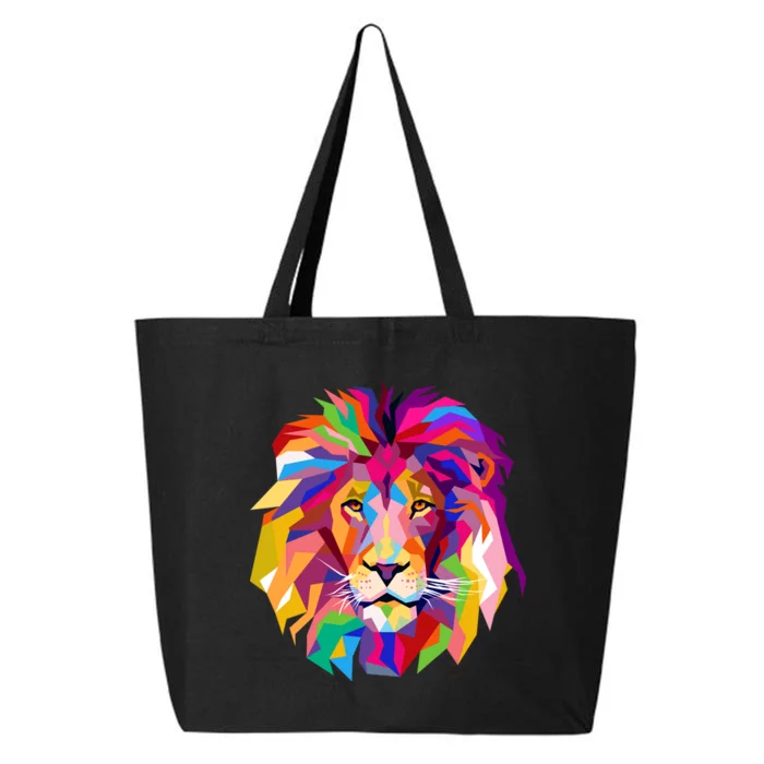 Elegant Colorful Cool Lion Head 25L Jumbo Tote