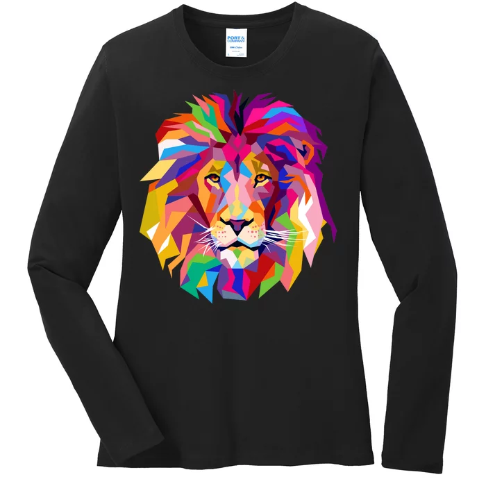 Elegant Colorful Cool Lion Head Ladies Long Sleeve Shirt