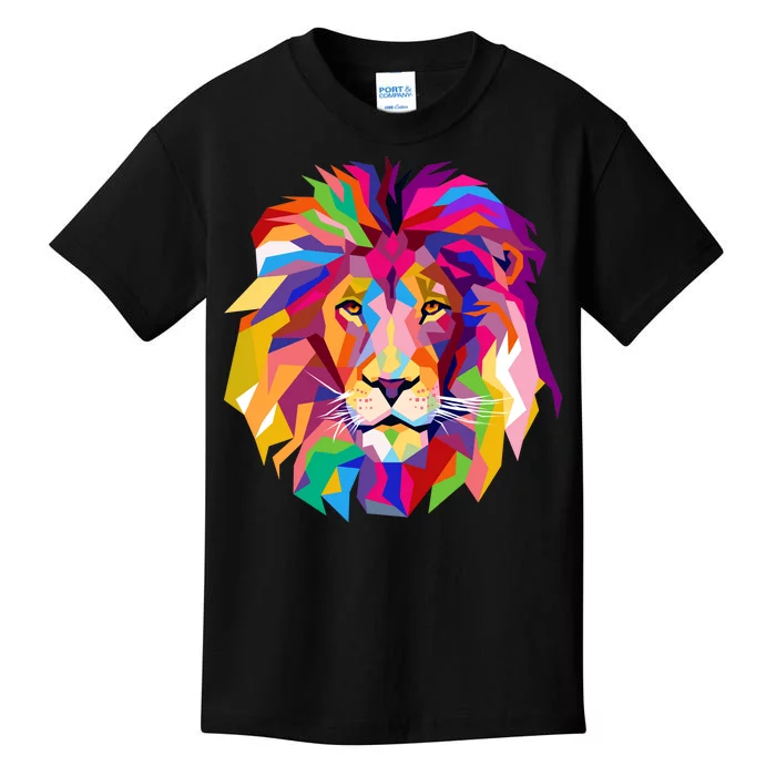 Elegant Colorful Cool Lion Head Kids T-Shirt