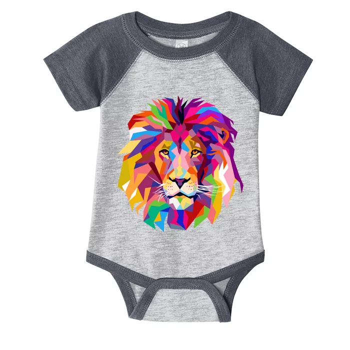 Elegant Colorful Cool Lion Head Infant Baby Jersey Bodysuit