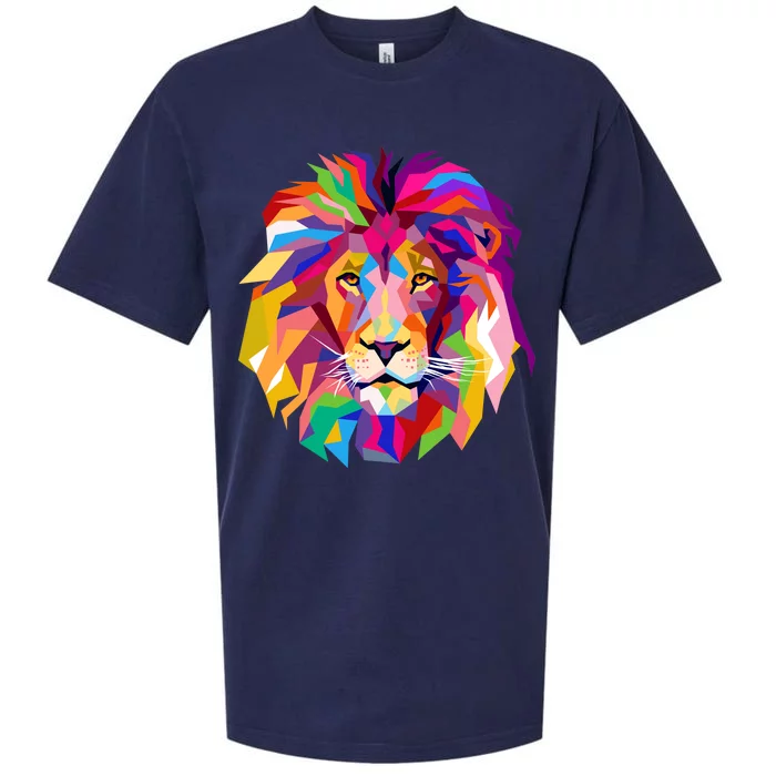 Elegant Colorful Cool Lion Head Sueded Cloud Jersey T-Shirt