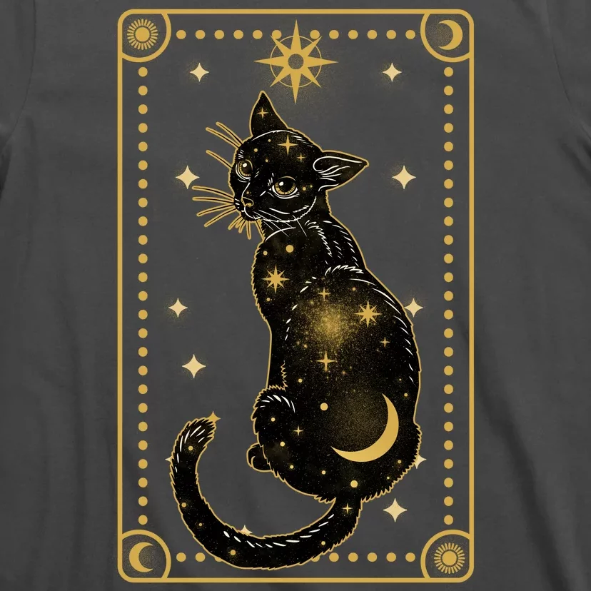 Elegant Galaxy Tarot Card Cat T-Shirt