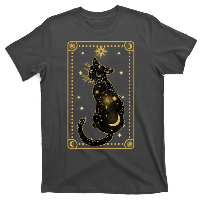 Elegant Galaxy Tarot Card Cat T-Shirt