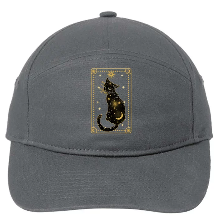 Elegant Galaxy Tarot Card Cat 7-Panel Snapback Hat