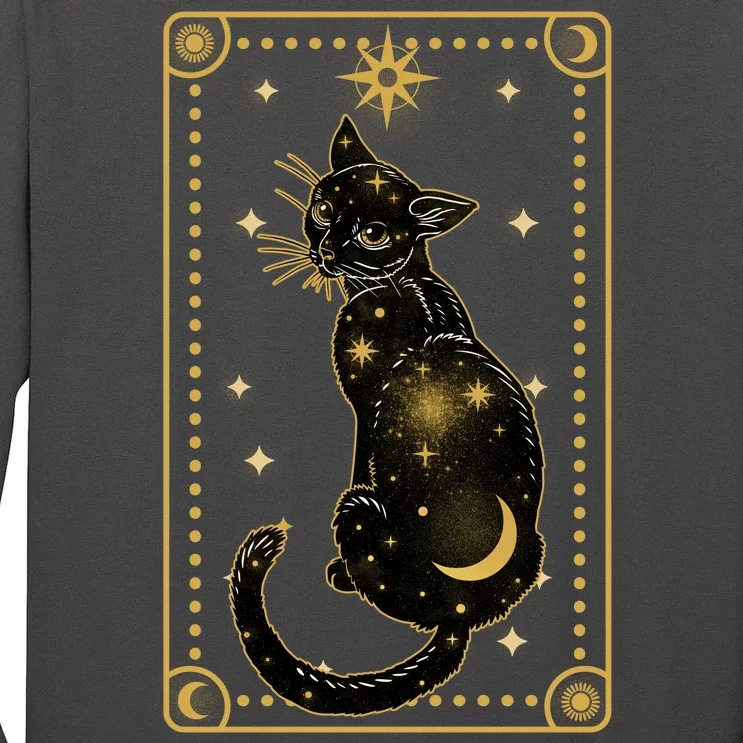 Elegant Galaxy Tarot Card Cat Tall Long Sleeve T-Shirt